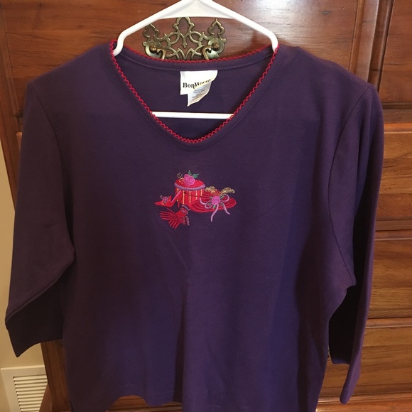 Red Hat Society Cotton blend top & accessories - Picture 1 of 16
